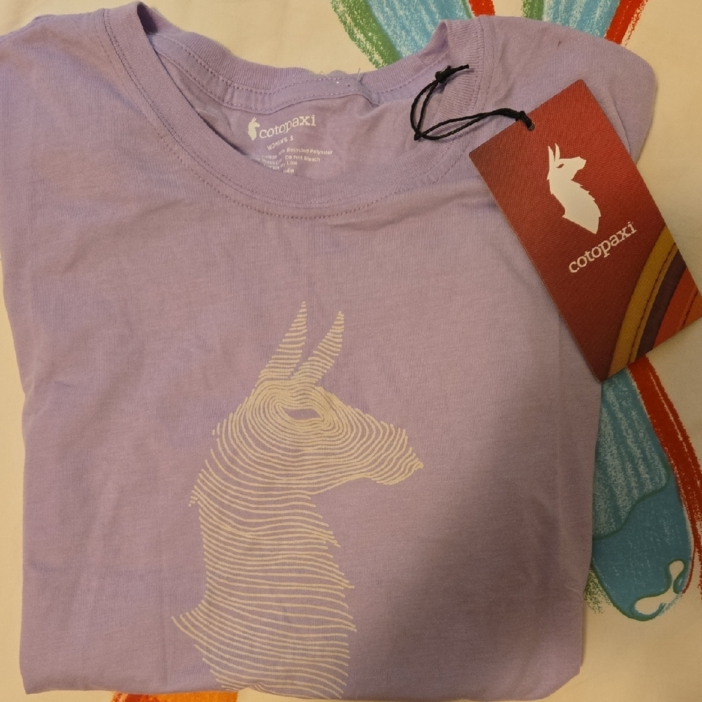 Cotopaxi Lavender Tee with Abstract Design